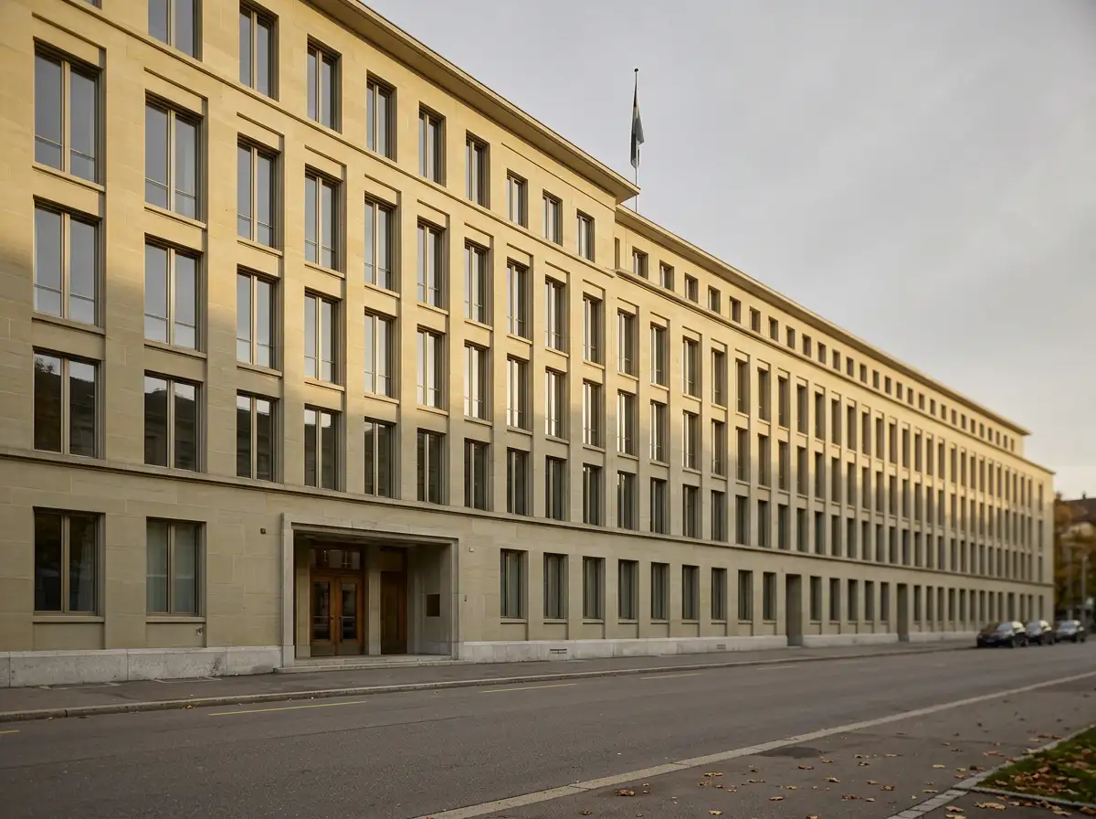 Modernes Verwaltungsgebäude als Sinnbild der Eidgenössischen Spielbankenkommission in Bern