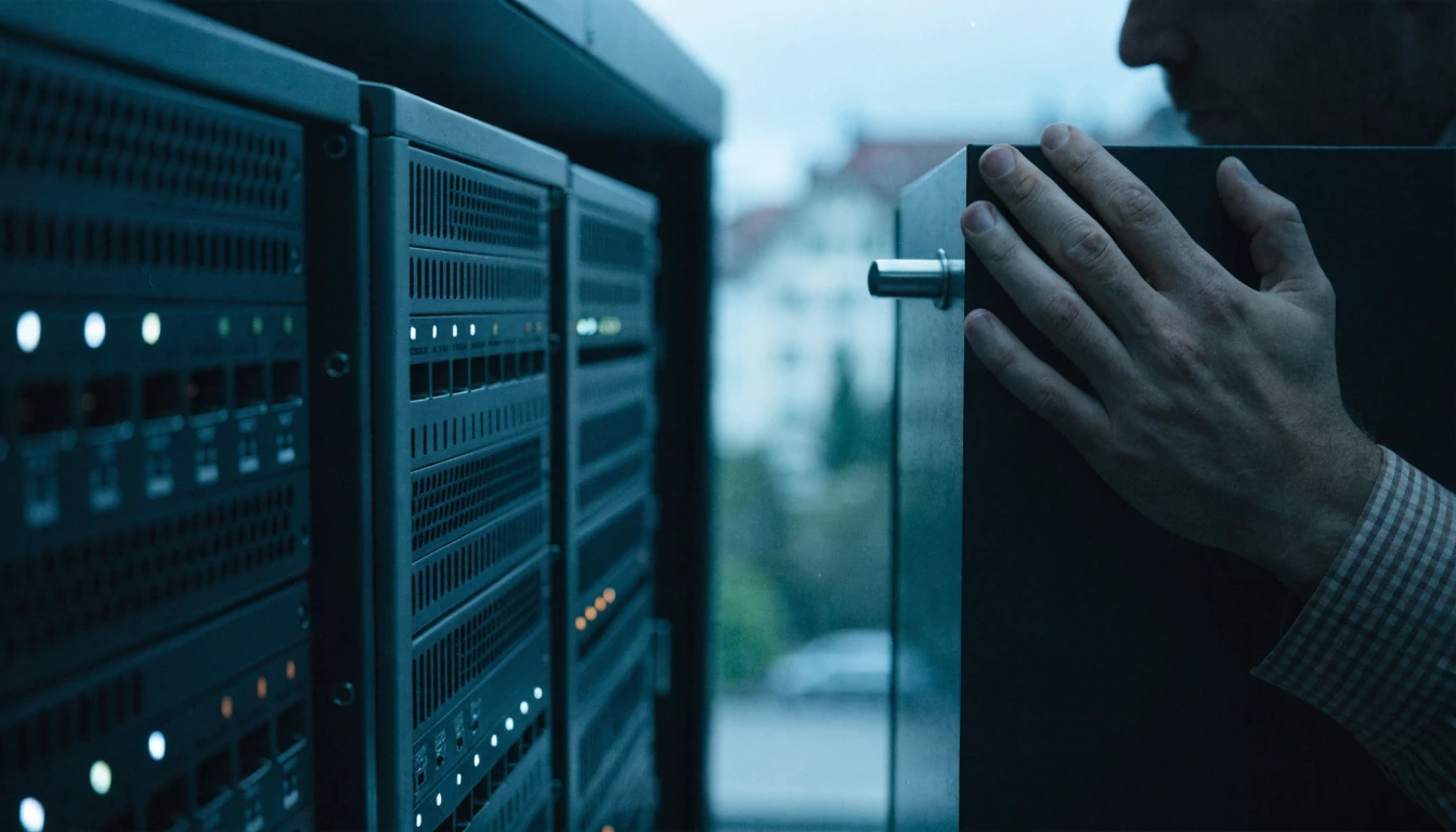 Server-Racks in einem kühlen, klimatisierten Raum